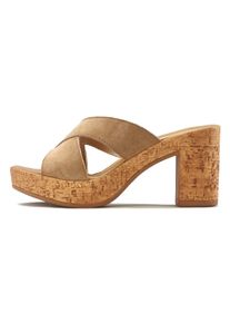 Lascana Damen Pantolette, Gr. 40, beige, Obermaterial: 100% Ziegenleder. Futter: 100% Synthetik. Decksohle: 100% Ziegenleder. Laufsohle: 100%