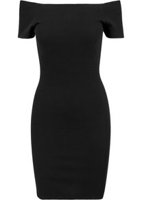 Urban Classics Damen Shirtkleid "Urban Classics Damen Ladies Off Shoulder Rib Dress", schwarz, klassisch, Gr. XL, unifarben, 97% Baumwolle, 3%