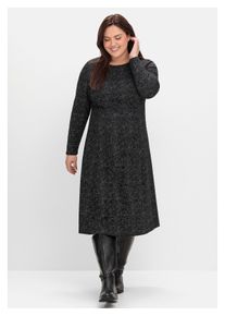 sheego Damen Shirtkleid "Große Größen", schwarz, elegant, Gr. 48, unifarben, Obermaterial: 81% Polyester, 17% Viskose, 2% Elasthan, Kleider, aus