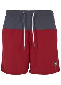 Urban Classics Herren Badeshorts "Urban Classics Herren Block Swim Shorts", rot, Gr. L, 100% Polyamid, Badehosen