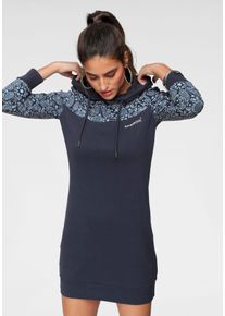 Kangaroos Damen Sweatkleid, blau, casual, Gr. 44, gemustert, Interlock, Obermaterial: 100% Baumwolle, Kleider, Mini-Länge, sportlicher Stil, aus