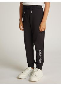 Jungen Sweathose "Inst.Logo Regular Jogger", schwarz, casual, Gr. 6, Calvin Klein Jeans, unifarben, Sweatware, Obermaterial: 100% Baumwolle, Hosen,