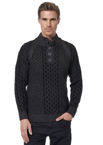 Rusty Neal Herren Strickpullover, grau, casual, Gr. XL, unifarben, 75% Polyacryl, 25% Baumwolle, Pullover, in tollem Grobstrick-Design