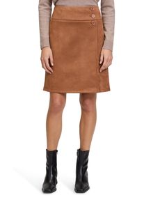 Betty Barclay Damen Minirock "Betty Barclay Wickelrock mit Knöpfen", braun, casual, Gr. 36, Obermaterial: 95% Polyester, 5% Elasthan., Röcke, Material