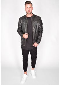 Mustang Herren Lederjacke "31020234", schwarz, Gr. M, Obermaterial: 100% Leder, Lamm / Innenfutter oben: 60% Baumwolle, 40% Polyester / Innenfutter