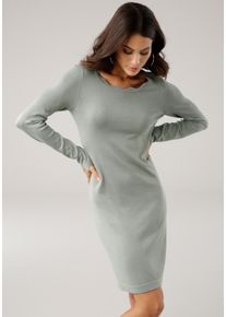 Laura Scott Damen Strickkleid, grün, feminin, Gr. 46, Strick, Obermaterial: 70% Viskose, 30% Polyamid, Kleider, kurzes Kleid, figurbetont, aus