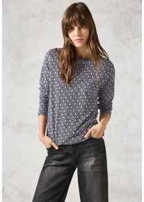 Cecil Damen Langarmshirt, grau, casual, Gr. XL, gemustert, Web, Stoff, 50% Baumwolle, 50% Modal, Shirts, im soften Baumwoll-Mix