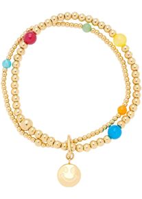 Leonardo Damen Armband "Smile Clip&Mix, 023750", Edelstahl-Polyurethan, bunt, Edelstahl, Polyurethan, Armbänder, mit Achat