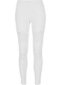 Urban Classics Damen Leggings "Urban Classics Damen Ladies Tech Mesh Leggings", weiß, Gr. M, unifarben, 80% Polyamid, 20% Elasthan, Hosen