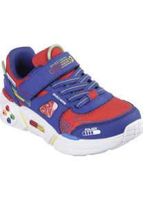 Skechers Kinder Sneaker "Game Kicks: Gametronix 2.0", Gr. 31, blau, Lederimitat, sportlich, Schuhe, Blinkschuh, LED Schuh, Klettschuh im Game Kicks