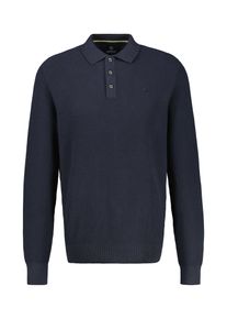 Lerros Herren Strickpullover "Lerros Langarmpoloshirt, gestrickt", blau, Gr. 6XL, 100% Baumwolle, Pullover