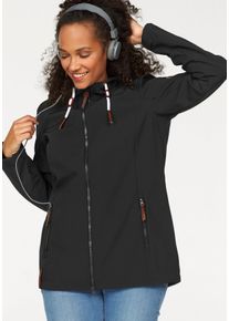 Damen Softshelljacke, schwarz, sportlich, Gr. 48, OCEAN SPORTSWEAR, Softshell, Obermaterial: 96% Polyester, 4% Elasthan. Innenseite: 100% Polyester,
