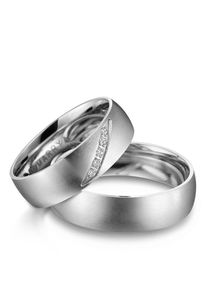 MARRYA Damen Verlobungsring "Edelstahl Ringe Trauringe Eheringe Partnerringe", 52, Edelstahl, silber, Edelstahl, Fingerringe