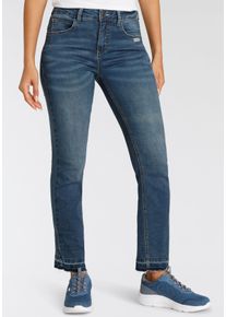 Kangaroos Damen 7/8-Jeans "CULOTTE-JEANS", blau, Basic, Gr. 34, Abriebeffekte, Destroyed-Effekte, Denim/Jeans, Obermaterial: 69% Baumwolle, 30%