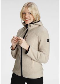 Polarino Damen Fleecejacke, beige, sportlich, Gr. 46, Fleece, Obermaterial: 100% Polyester, Jacken, für kalte Tage, aus schnell trocknendem Material,