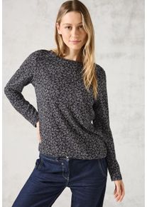 Cecil Damen Langarmshirt, grau, casual, Gr. XL, bedruckt, Web, 50% Baumwolle, 50% Modal, Shirts, mit grafischem Muster