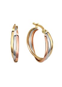 Diamonds by Ellen K. Damen Paar Creolen "Gold 333 dreifarbig", ONE-SIZE, Gold, bunt, FASCINATION BY ELLEN K., Gold, Ohrringe