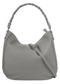 Samantha Look Damen Henkeltasche, grau, Leder, unifarben, leicht glänzend, Taschen, echt Leder, Made in Italy