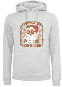 F4NT4STIC Damen Kapuzenpullover "Stay Merry And Bright Hippie Santa", grau, casual, Gr. S, Obermaterial: 65% Baumwolle, 35% Polyester, Pullover,