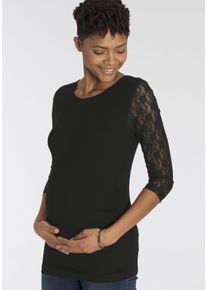 Neun Monate Damen Umstandsshirt "Für Schwangerschaft und Stillzeit", schwarz, modisch, Gr. 44, unifarben, Jersey, Obermaterial: 95% Viskose, 5%