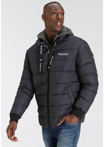 DELMAO Herren Steppjacke, blau, casual, Gr. M, kontrastfarbene Details, Web, Obermaterial: 100% Polyester. Futter: 100% Polyester. Einsatz: 100%