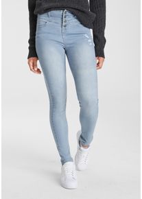 Arizona Damen Skinny-fit-Jeans "Ultra Stretch", blau, modisch, Gr. 36, Denim/Jeans, Obermaterial: 63% Baumwolle, 32% Polyester, 5% Elasthan, Jeans,