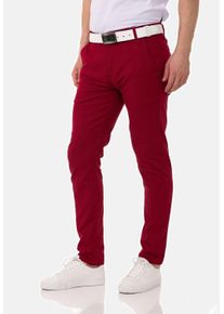 Cipo & Baxx CIPO & BAXX Herren Stoffhose "Hose", rot, Gr. 29, unifarben, 97% Baumwolle;3% Elasthan, Hosen, im modischen Slim Fit-Schnitt, CD842