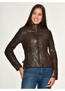 Mustang Damen Lederjacke "Osterley", braun, Gr. L, 100% Leder, Lamm / Futter: 100% Baumwolle / Ärmelfutter: 100% Polyester / Füllmaterial: 100%