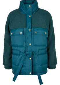 Urban Classics Damen Winterjacke "Urban Classics Damen Ladies Sherpa Mix Puffer Jacket", grün, casual, Gr. S, unifarben, 100% Polyester, Jacken