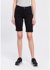 Arizona Damen Jeansbermudas, schwarz, Basic, Gr. 52, Denim/Jeans, Obermaterial: 98% Baumwolle, 2% Elasthan, Jeans, schmale Passform, krempelbarer