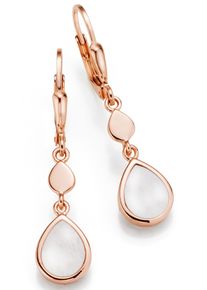 Firetti Damen Paar Ohrhänger "Schmuck Geschenk Silber 925 Ohrschmuck Patentbrisur Tropfen Perlmutt", Silber 925 (Sterlingsilber), rosa, Silber 925