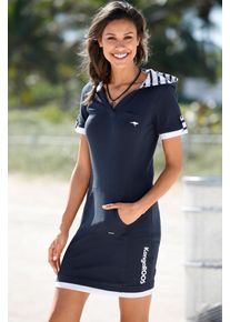 Kangaroos Damen Sweatkleid, blau, casual, Gr. 36, Obermaterial: 100% Baumwolle. Kapuzenfutter: 100% Baumwolle, Kleider, in Longform, aus