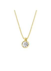 Vivance Damen Kette mit Anhänger "375/- Gelbgold Zirkonia", 42,0 + 3,0cm, Gold, L: 45cm B: 5.5mm, gelb, Gold, B:5.5mm, Halsketten