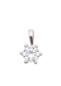 Adelia´s ADELIA ́S Damen Ketten-Anhänger "333 Weißgold Anhänger mit Zirkonia Ø 4,5 mm", Damen,mit Zirkonia, Weißgold 333, silber, Weißgold 333,