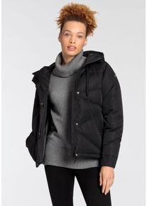 Polarino Damen Daunenjacke, schwarz, sportlich, Gr. 36, Obermaterial: 100% Polyester. Futter: 100% Polyester. Wattierung: 90% Daunen, 10% Federn,