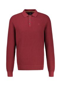 Lerros Herren Strickpullover "Lerros Langarmpoloshirt, gestrickt", rot, Gr. 6XL, 100% Baumwolle, Pullover