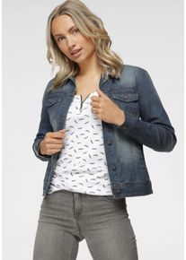 Arizona Damen Jeansjacke, blau, Basic, Gr. 40, Denim/Jeans, Obermaterial: 97% Baumwolle, 3% Elasthan, Jacken, aus Baumwollmischung, figurbetont, kurz