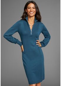 Laura Scott Damen Strickkleid, blau, feminin, Gr. 36, Strick, Obermaterial: 70% Viskose, 30% Polyamid, Kleider, kurzes Kleid, femininer Look, aus
