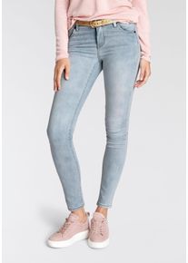Tamaris Damen Skinny-fit-Jeans, blau, modisch, Gr. 44, unifarben, Denim/Jeans, Obermaterial: 74% Baumwolle, 24% Polyester, 2% Elasthan, Jeans,
