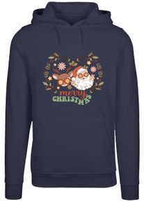 F4NT4STIC Damen Kapuzenpullover "Christmas Hippie Santa And Reindeer", blau, casual, Gr. XXL, Obermaterial: 65% Baumwolle, 35% Polyester, Pullover,