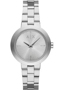 Armani Exchange Damen Quarzuhr, silber, Armbanduhren, Armbanduhr, Damenuhr, Edelstahlarmband, analog, Glassteine