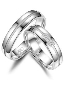 MARRYA Damen Verlobungsring "Silber Ringe Trauringe Eheringe Partnerringe", 58, Silber 925 (Sterlingsilber), silber, Silber 925 (Sterlingsilber),