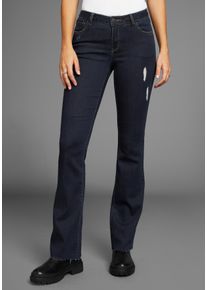 Arizona Damen Bootcut-Jeans "Ultra-Stretch", blau, modisch, Gr. 36, Denim/Jeans, Obermaterial: 74% Baumwolle, 24% Polyester, 2% Elasthan, Jeans,
