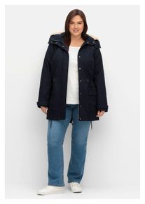 sheego Damen Parka "Große Größen", blau, casual, Gr. 48, unifarben, Obermaterial: 100% Baumwolle;Futter: 100% Polyester;Wattierung: 100% Polyester,