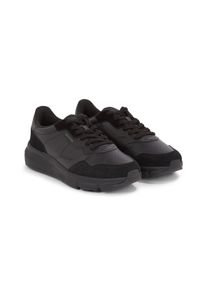 Tommy Hilfiger Herren Keilsneaker "FASTON LTH MIX", Gr. 41, schwarz, Glattleder, Veloursleder, unifarben, sportlich, Schuhe, Freizeitschuh,