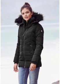 ALPENBLITZ Damen Winterjacke "Pistenglück", schwarz, casual, Gr. 36, unifarben, kontrastfarbene Details, Web, Obermaterial: 100% Polyester. Futter: