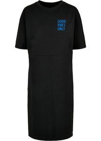 Merchcode Damen Shirtkleid "Merchcode Damen Ladies Good Vibes Only Oversized Slit Tee Dress", schwarz, klassisch, Gr. XXL, 100% Baumwolle, Kleider