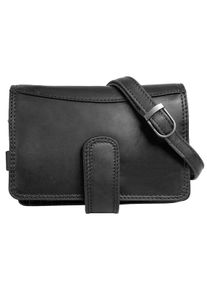 CLUTY Damen Umhängetasche, schwarz, Leder, gepflegt, Taschen, echt Leder