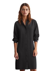 Marc O'Polo Damen Hemdblusenkleid, schwarz, casual, Gr. XL, MARC O'POLO DENIM, Web, Obermaterial: 100% Viskose, Kleider, mit schmalem Bindegürtel, in lässiger