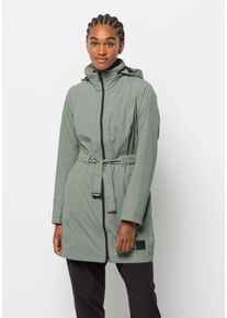 Jack Wolfskin Damen Regenmantel "NORDEN PORT COAT W", grün, Gr. XXL, OBERSTOFF 100% POLYAMID FUTTER 100% POLYESTER, Mäntel